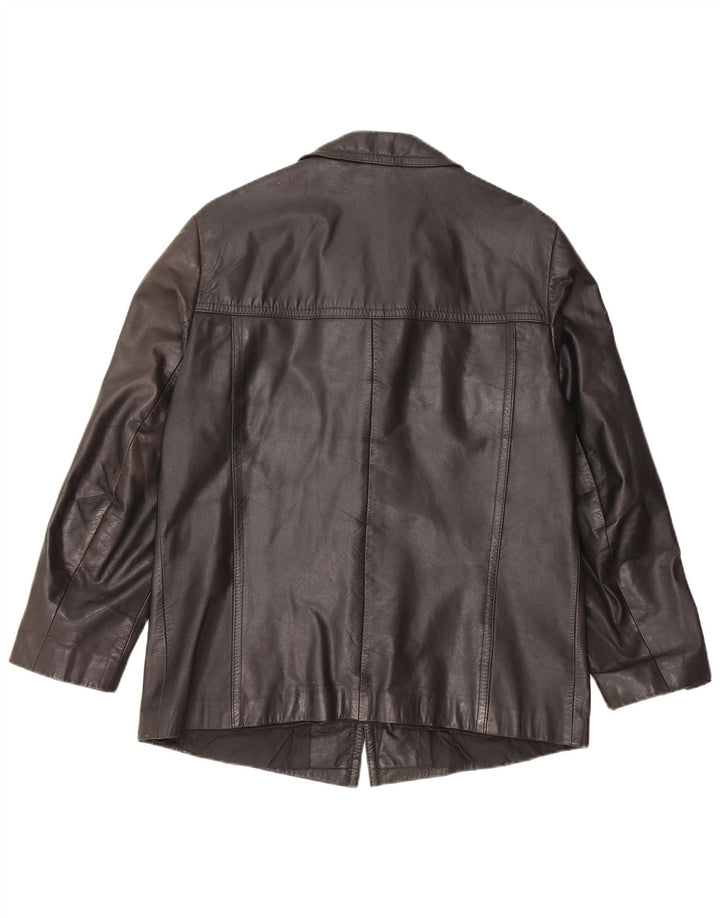 Jaqueta de couro masculina vintage UK 38 couro preto médio