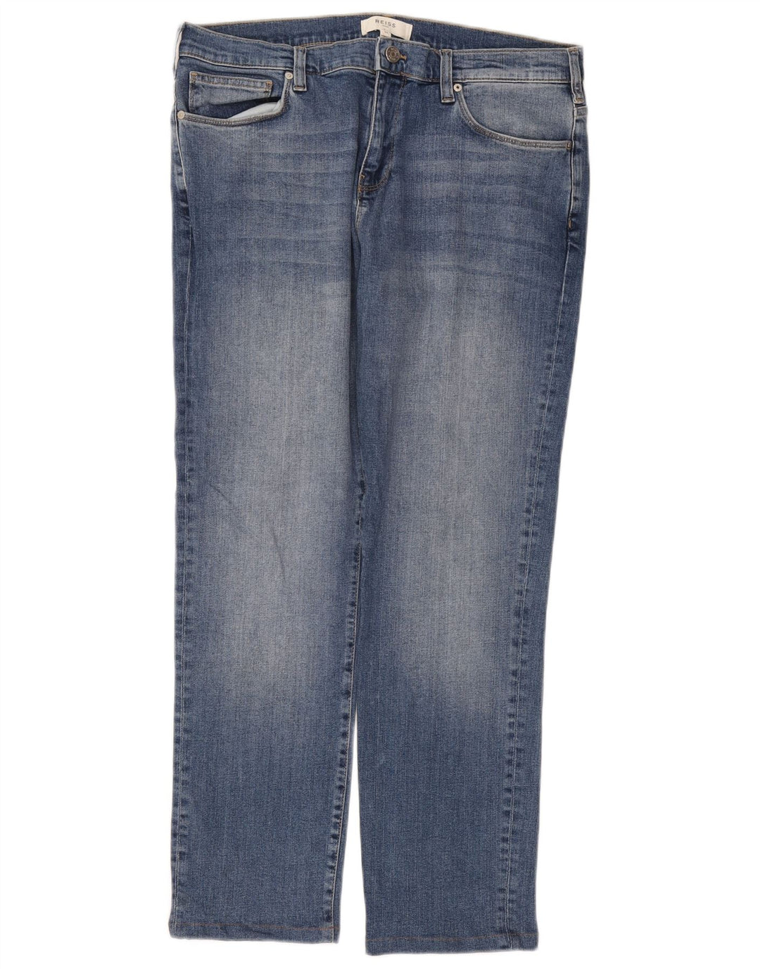 Jeans retos masculinos Reiss W34 L28 algodão azul