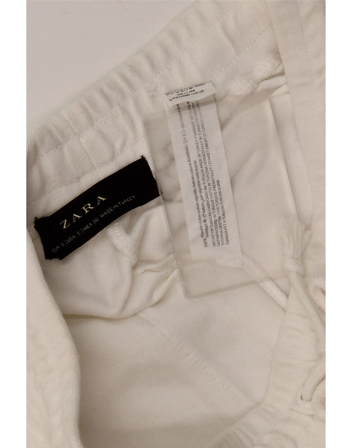 Zara Mens Sport Shorts Pequeno Algodão Branco