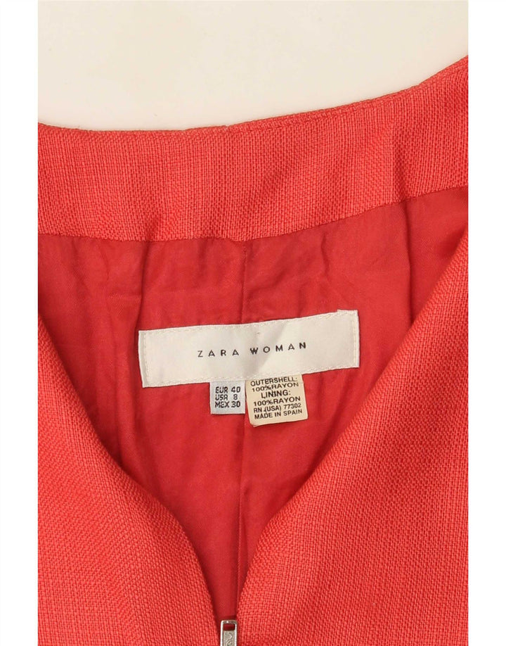 Jaqueta Bolero feminina Zara manga 3/4 EU 40 médio vermelho rayon
