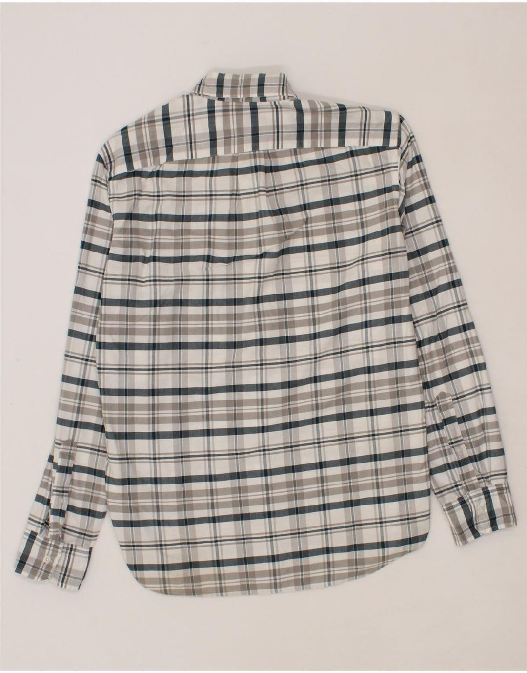 J. CREW Mens Slim Fit Shirt Medium Grey Check Cotton Vintage J. Crew and Second-Hand J. Crew from Messina Hembry 