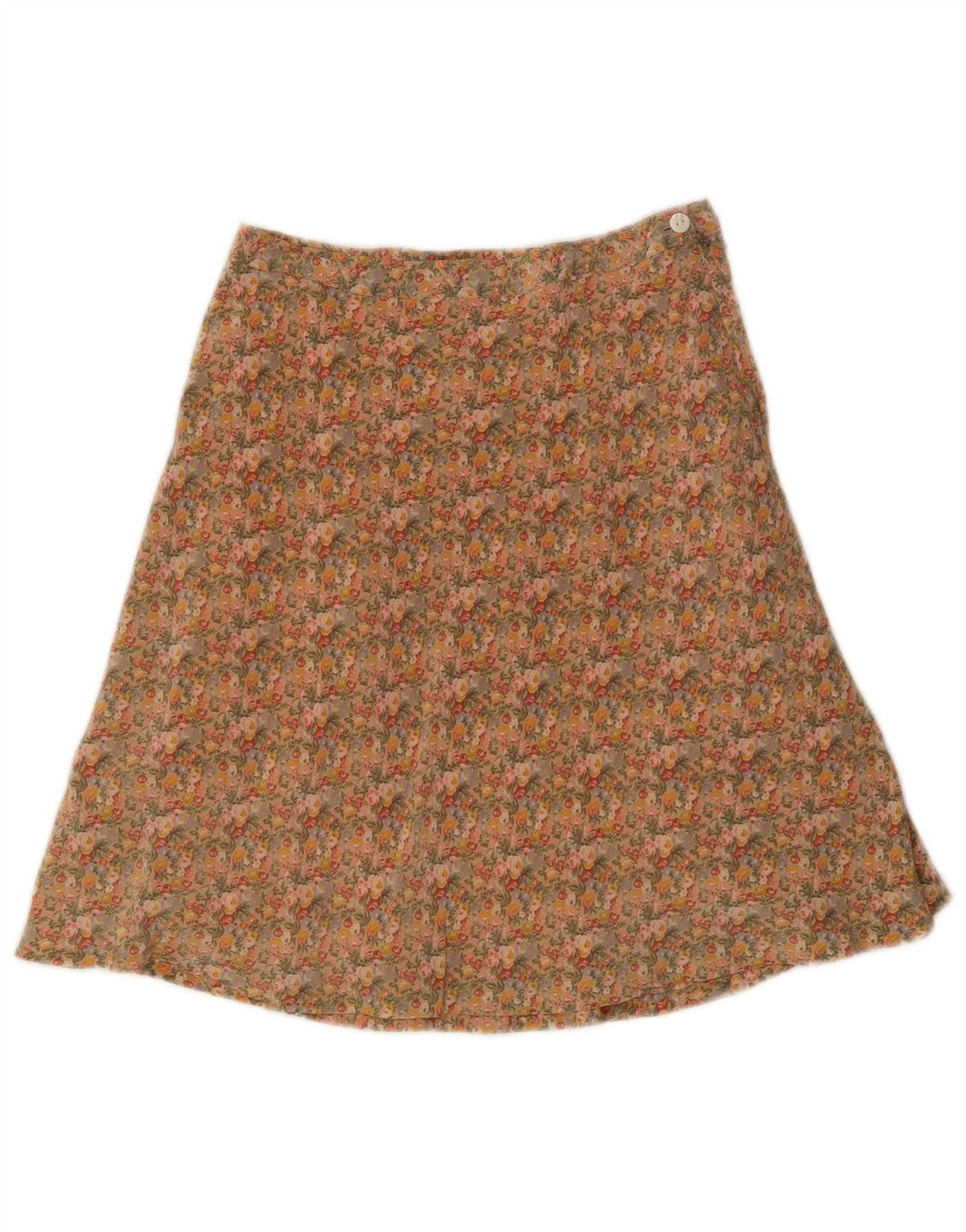 Saia evasê feminina balão EU 38 médio W28 seda floral multicolorida