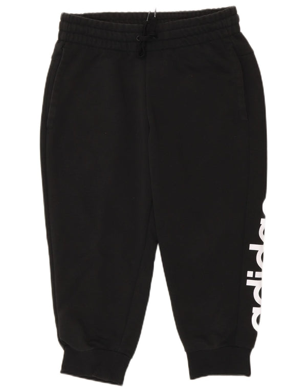 Adidas feminino capri gráfico calças de treino joggers reino unido 4/6 xs preto