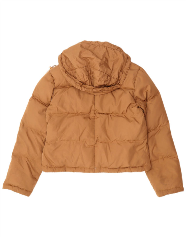 Jaqueta acolchoada com capuz Phard Womens UK 16 grande poliéster marrom