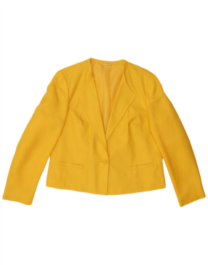 Jaqueta blazer feminina RAVENS com 1 botão IT 42 poliéster amarelo médio