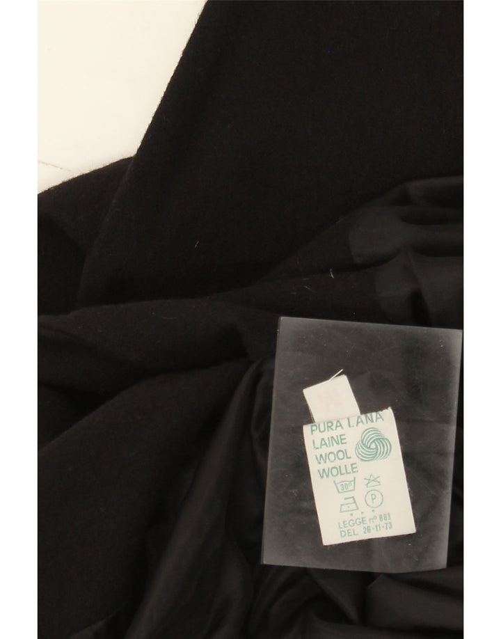 Jaqueta blazer feminina vintage com 1 botão Reino Unido 14 lã preta média