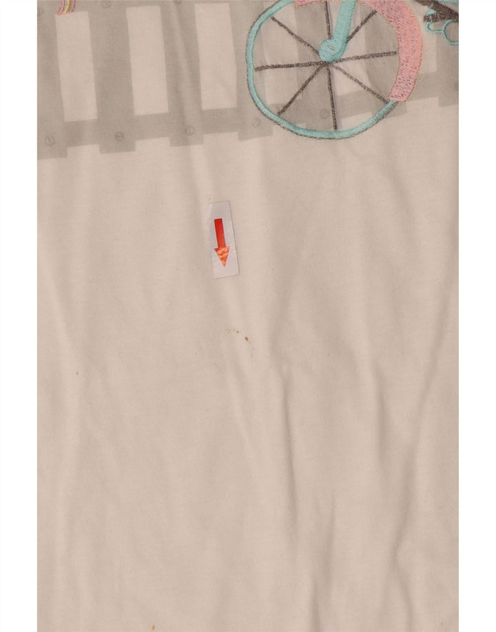 Camiseta gráfica feminina vintage Top IT 44 algodão branco médio