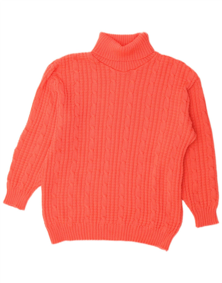 Suéter feminino vintage com gola redonda Reino Unido 16 grande vermelho