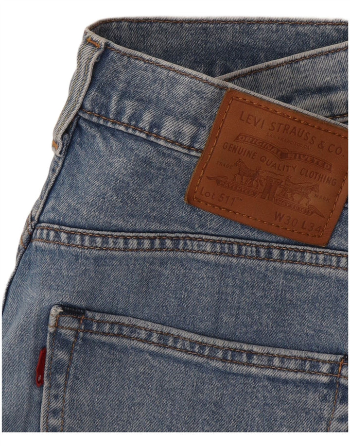 Levi's Masculino 511 Distressed Slim Jeans W30 L34 Azul