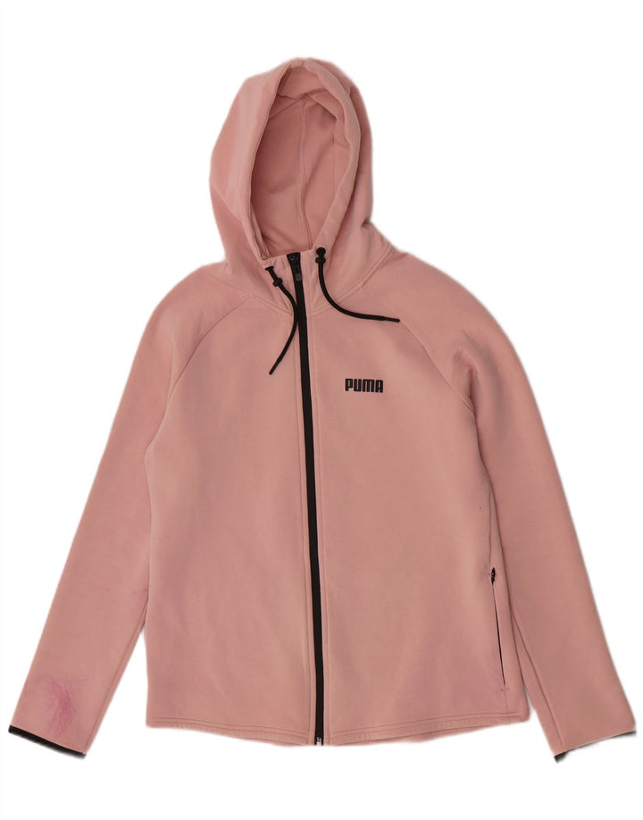 Suéter Puma feminino com capuz e zíper UK 14 grande rosa