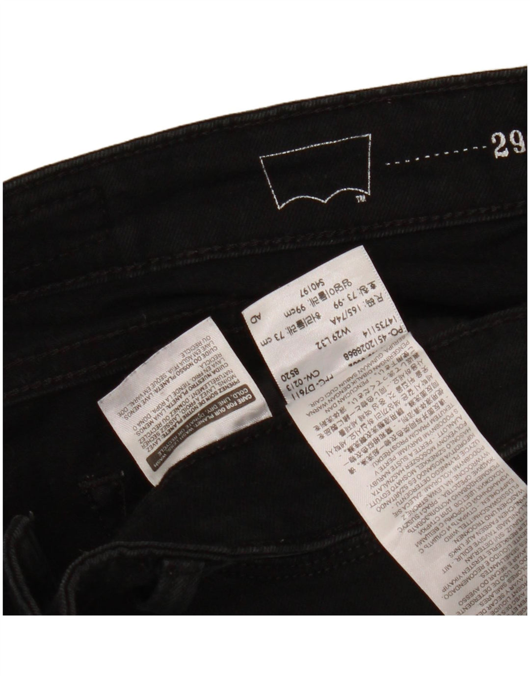 Calça jeans feminina LEVI'S Slight Curve Modern Rise Skinny W29 L32 de algodão preto