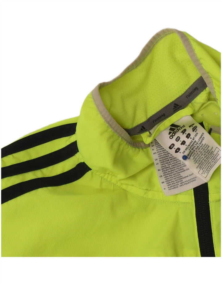 Adidas Mens Running Tracksuit Top Jacket Pequeno Poliéster Amarelo