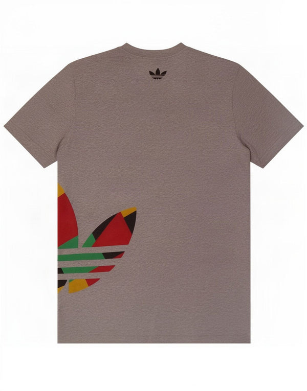 Camiseta masculina Adidas Graphic Top grande algodão manchado cinza