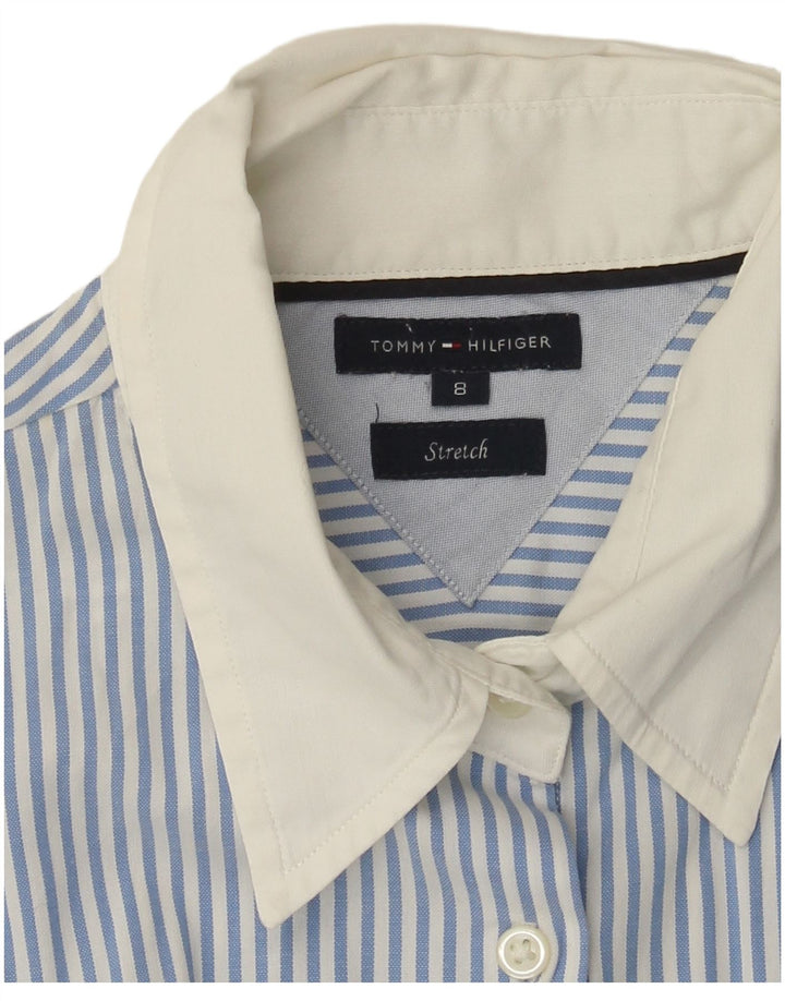 Camisa feminina Tommy Hilfiger EUA 8 médio listrado azul