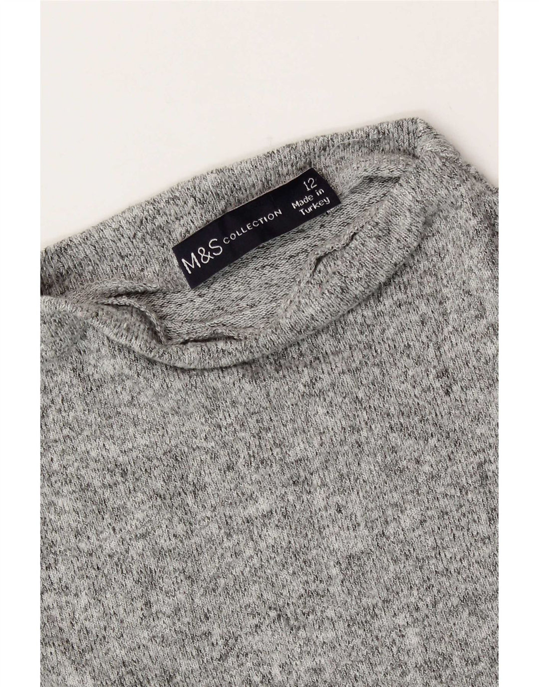 Camiseta feminina Marks & Spencer UK 12 cinza médio manchado