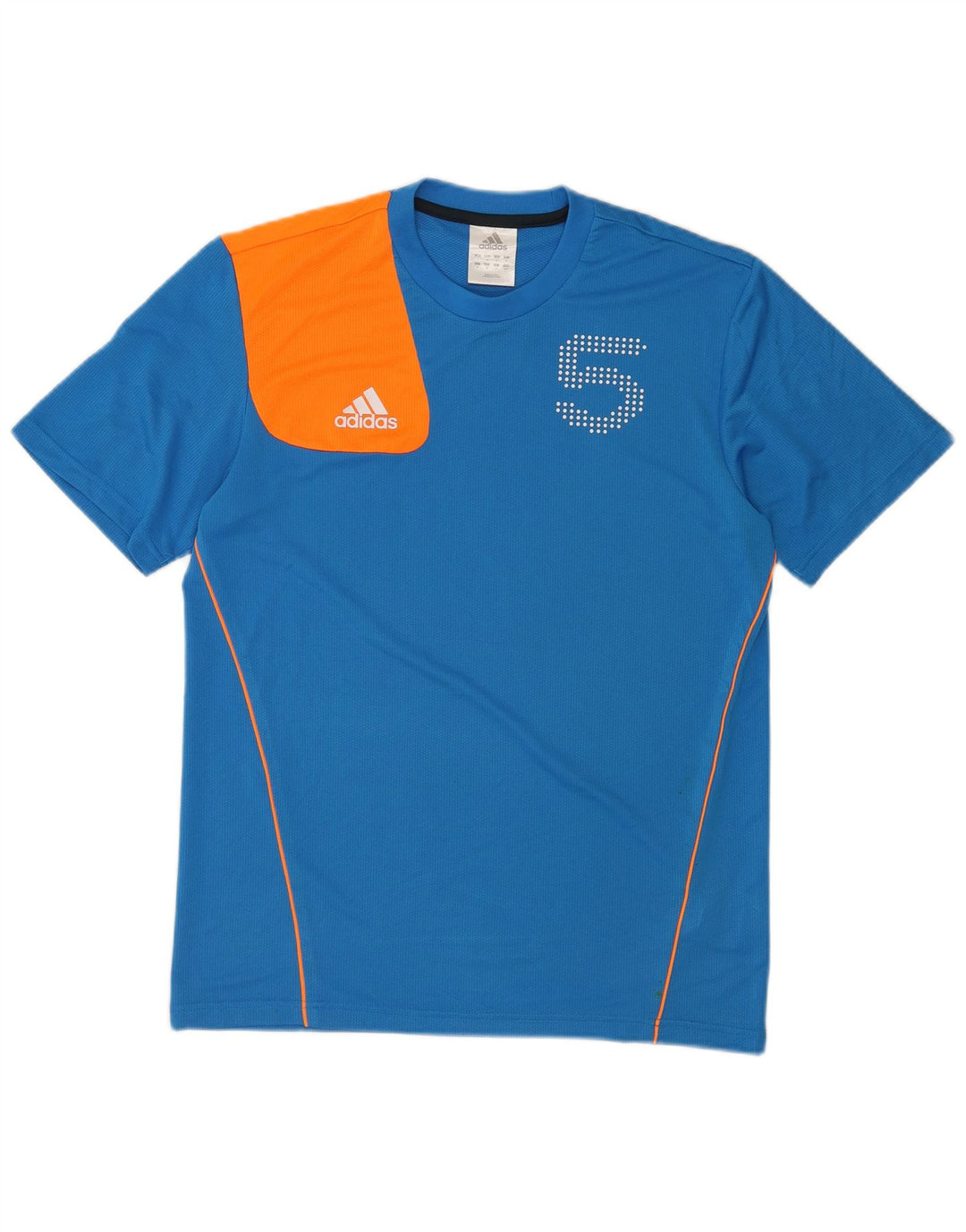 Adidas Mens Graphic T-Shirt Top Médio Azul Colorblock Poliéster