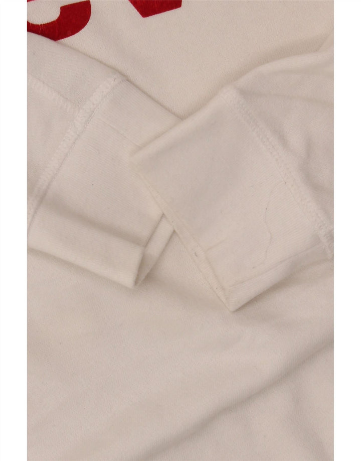 LEVI'S moletom feminino oversized jumper UK 10 pequeno algodão branco