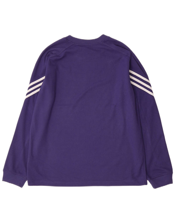 Adidas Mens Top Manga Longa Médio Roxo Poliéster