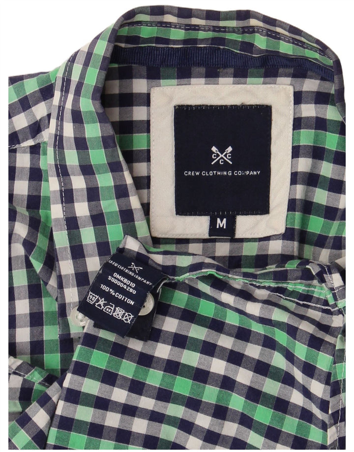 CREW CLOTHING Camisa masculina de manga curta média algodão guingão multicolorido