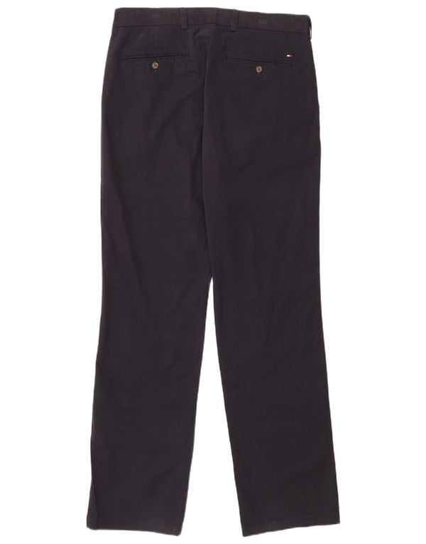 Tommy Hilfiger Calça Chino Masculina Reta W34 L34 Azul Marinho Algodão