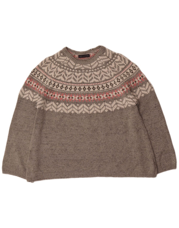 Suéter feminino Marks & Spencer Snowflake com gola redonda Reino Unido 18 XL cinza