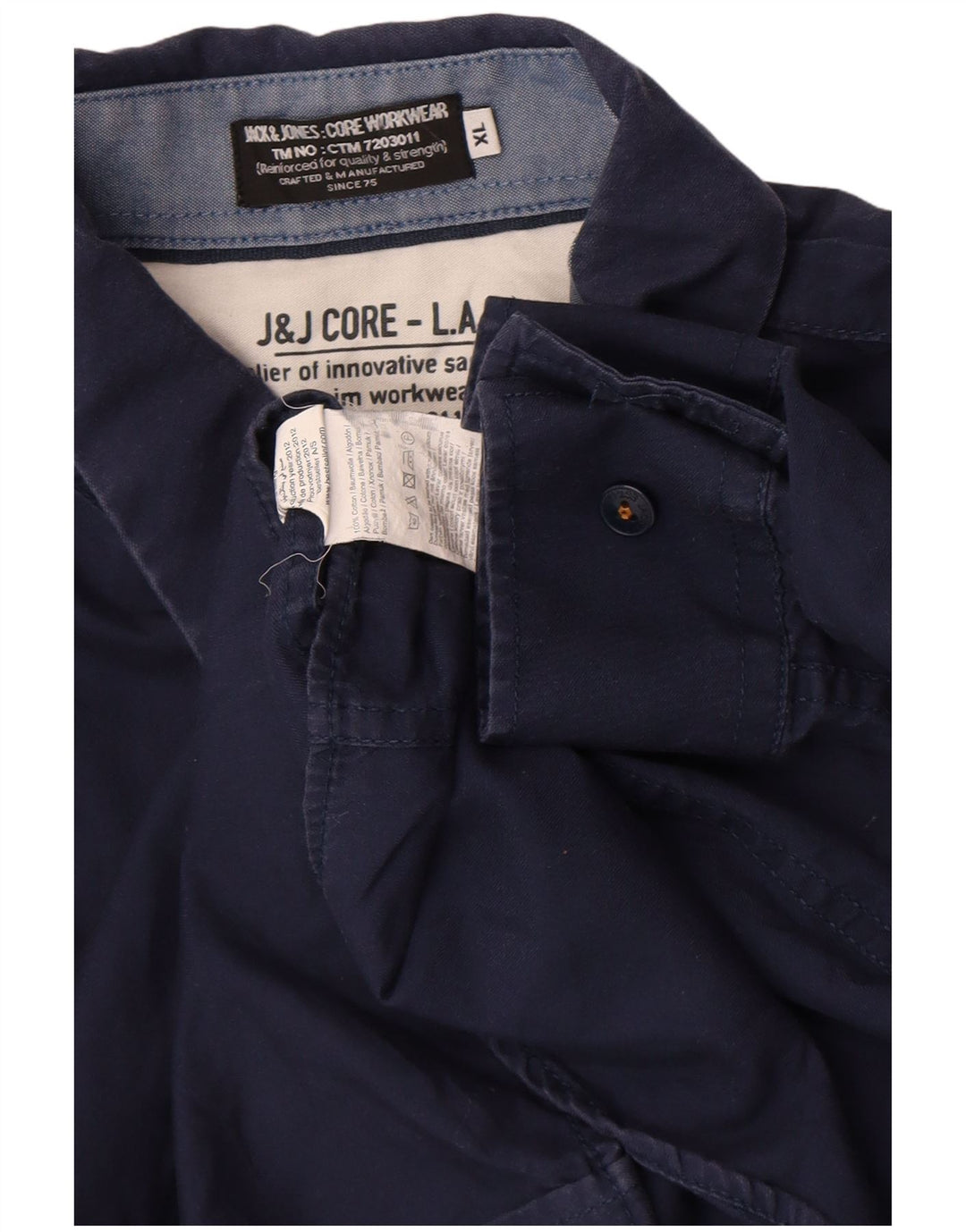 Camisa masculina Jack & Jones XL azul marinho algodão