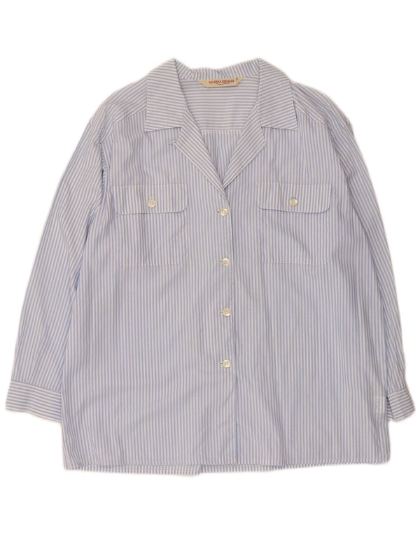 Marina Rinaldi Womens Loose Fit Shirt Size 21 Medium Blue Striped Cotton