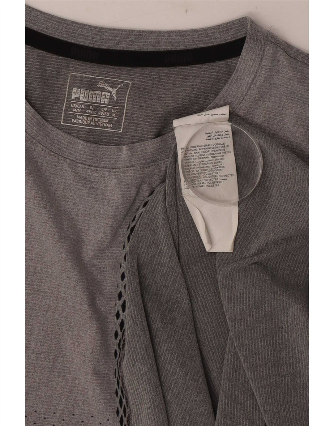 Puma Camiseta Masculina Top Poliéster Manchado Cinza Médio