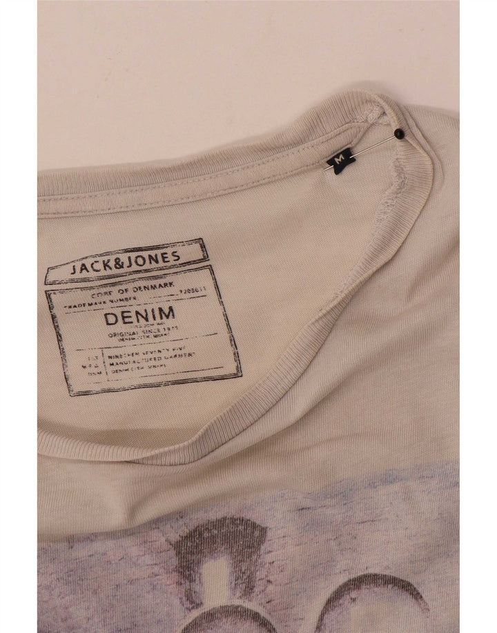 Camiseta gráfica masculina Jack & Jones cinza médio