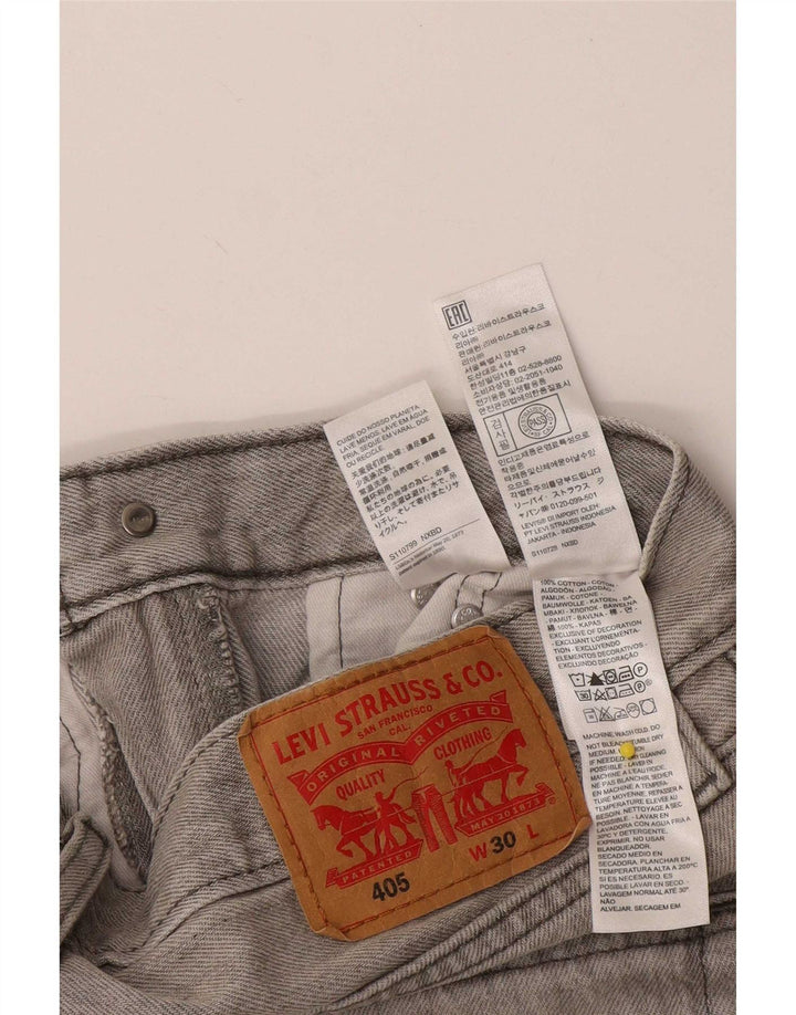 Shorts jeans masculino 405 Levi's W30 algodão cinza médio