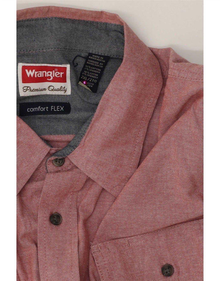 Camisa Wrangler masculina de manga curta 2XL algodão rosa