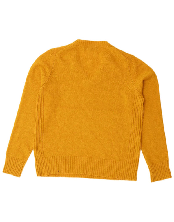 Suéter feminino Marks & Spencer com decote em V solto Reino Unido 12 médio amarelo