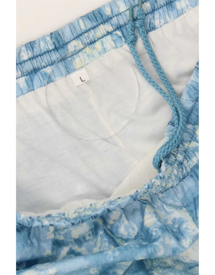 Fato de treino completo masculino vintage grande azul geométrico Nylon