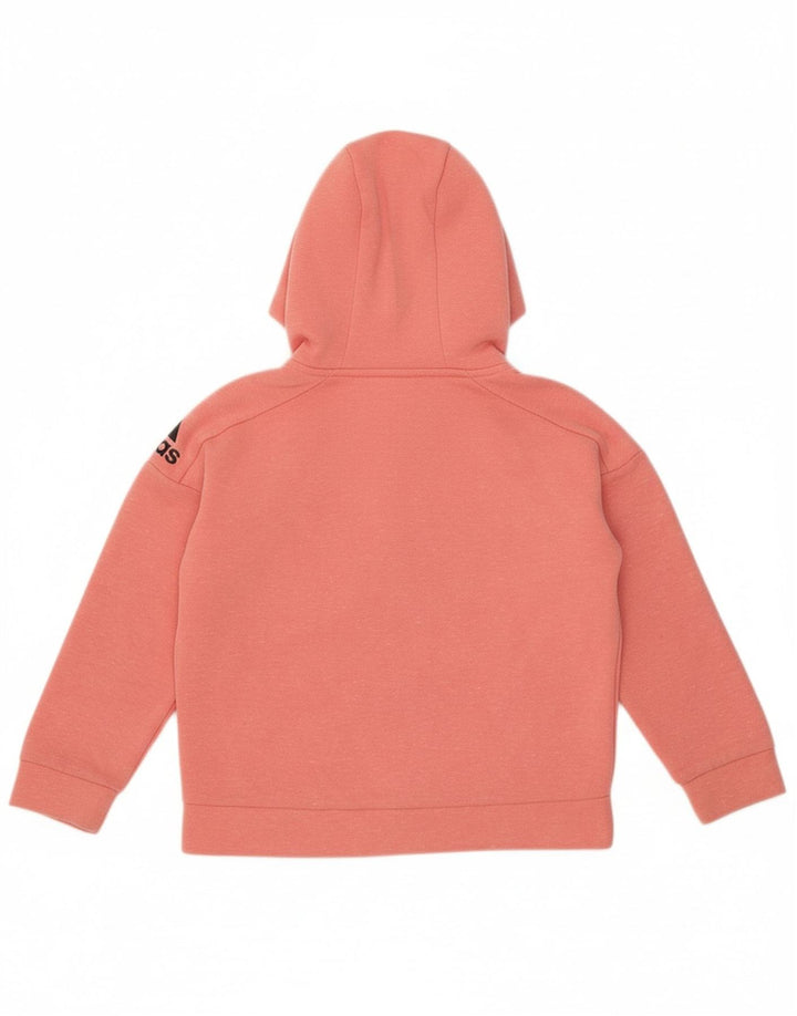 ADIDAS Suéter feminino com capuz e zíper gráfico 7-8 anos algodão rosa