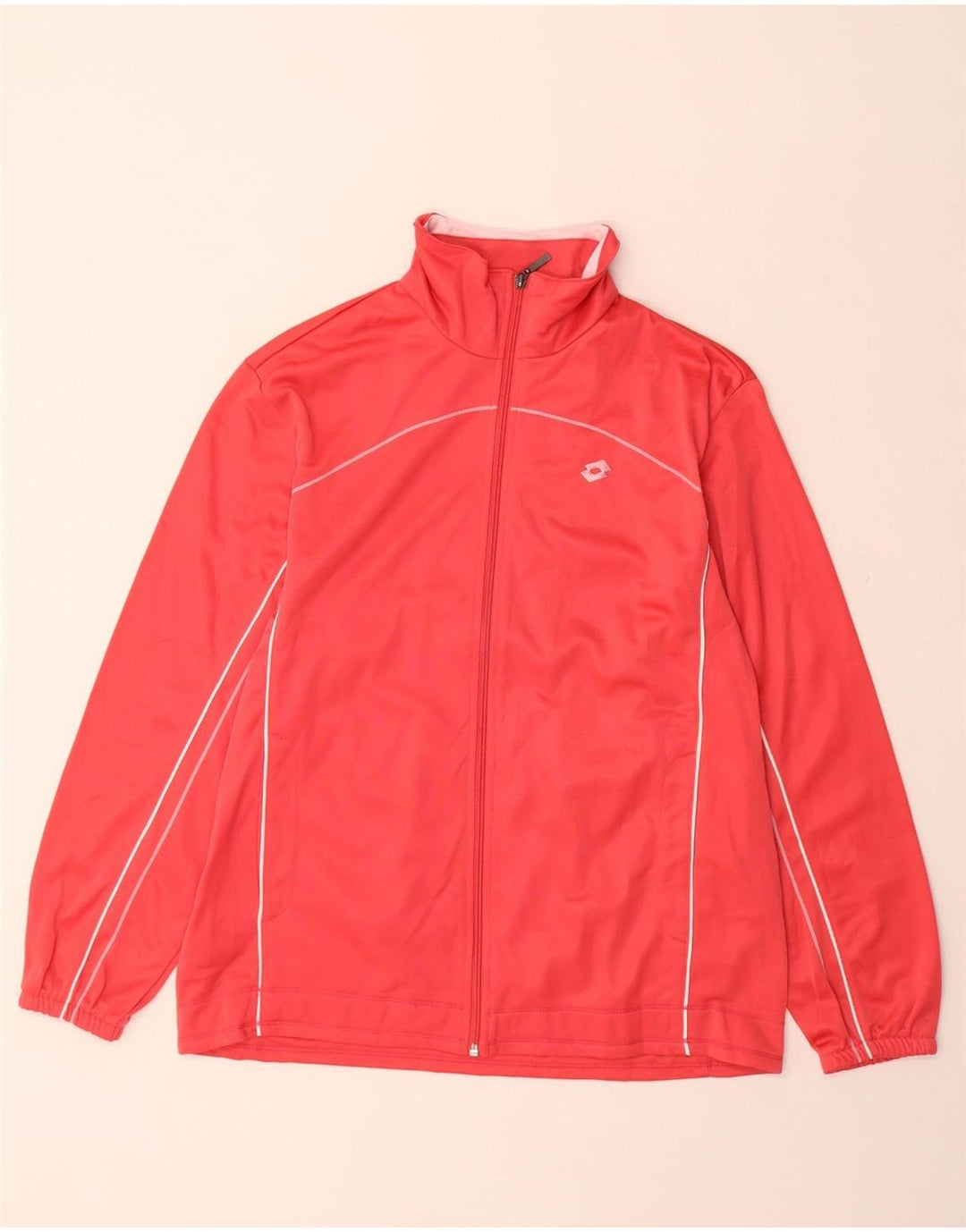 LOTTO Womens Tracksuit Top Jacket UK 14 Médio Vermelho
