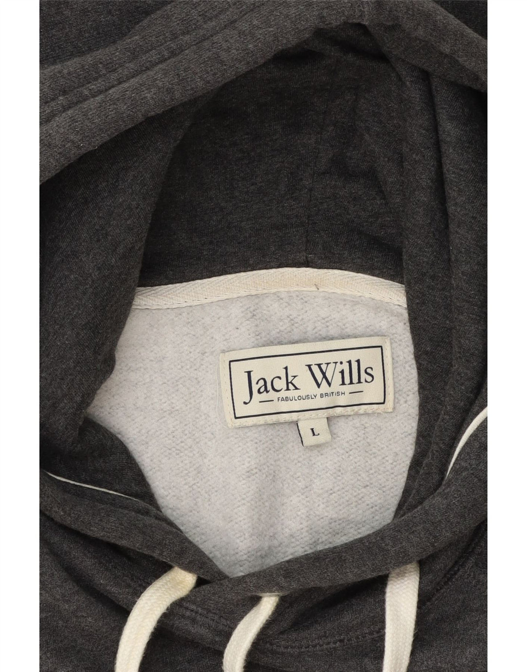 JACK WILLS Mens Graphic Hoodie Jumper Large Grey Cotton Vintage Jack Wills and Second-Hand Jack Wills from Messina Hembry 