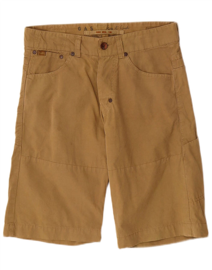 Shorts casual masculino Gas W30 algodão bege médio
