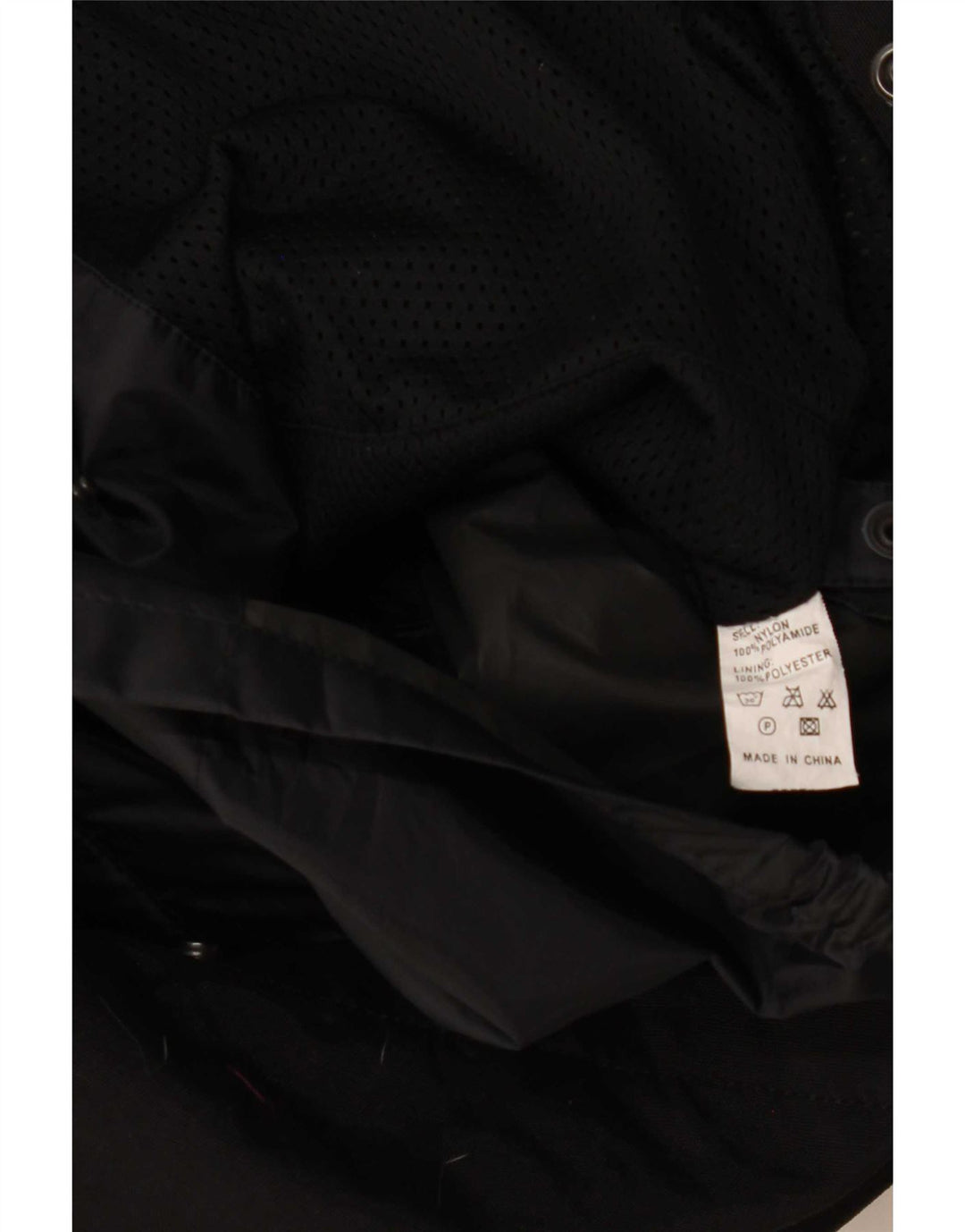 Jaqueta vintage masculina Racer UK 38 médio preto nylon
