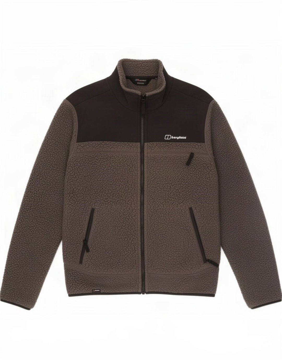 Jaqueta de lã masculina Berghaus UK 38 poliéster colorblock cinza médio