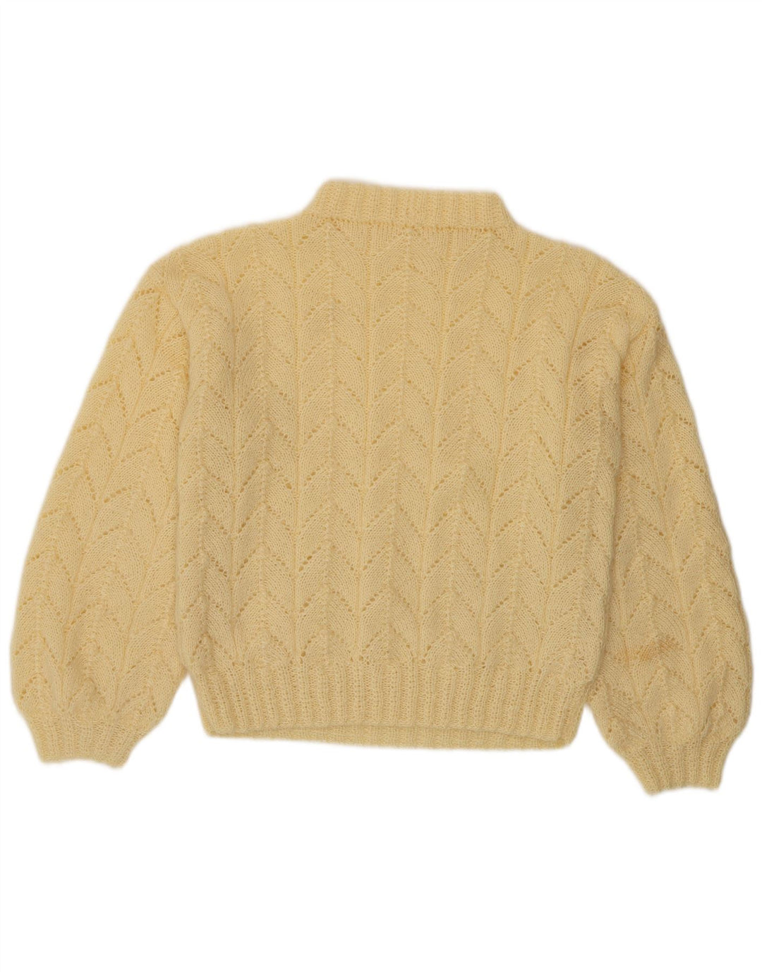 Suéter feminino vintage com gola tartaruga Reino Unido 14 amarelo médio