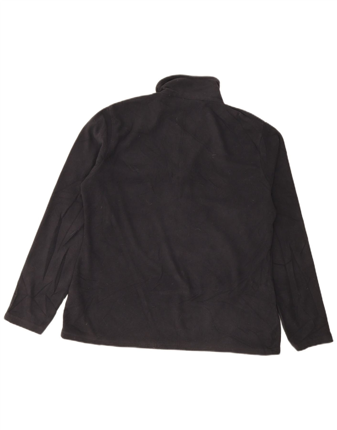 Jumper de lã feminino com zíper e gola em armazém UK 16 grande poliéster preto
