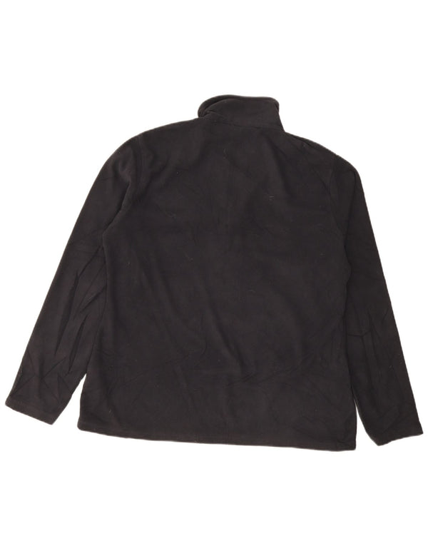 Jumper de lã feminino com zíper e gola em armazém UK 16 grande poliéster preto