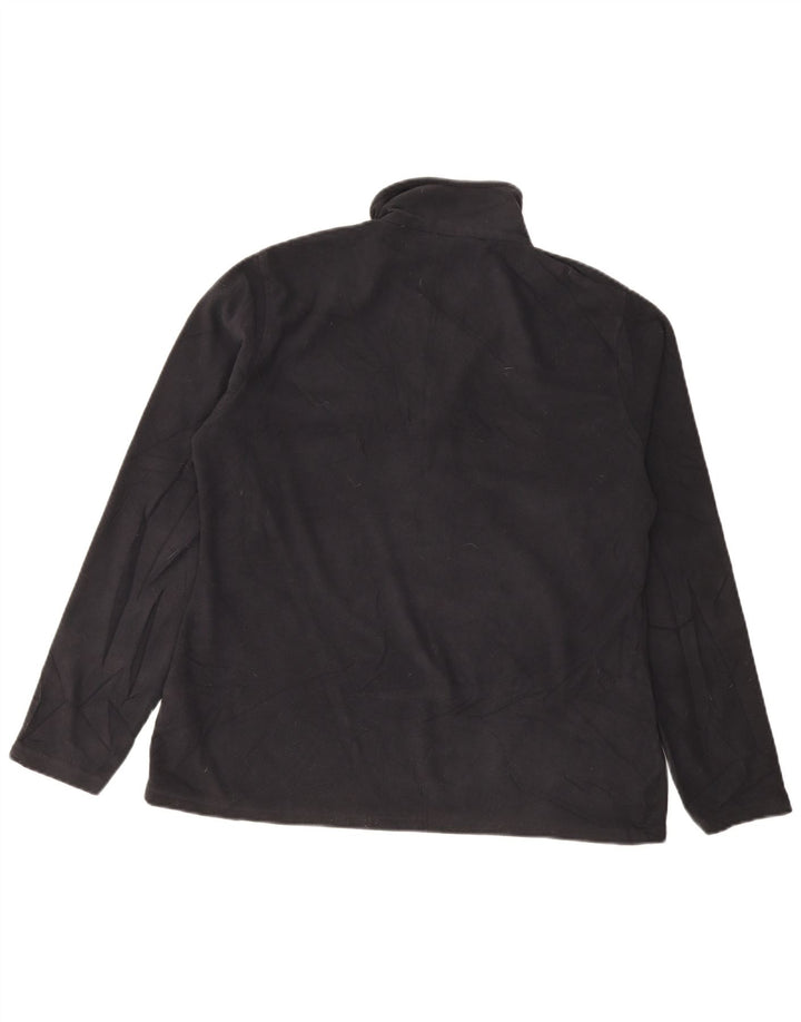 Jumper de lã feminino com zíper e gola em armazém UK 16 grande poliéster preto