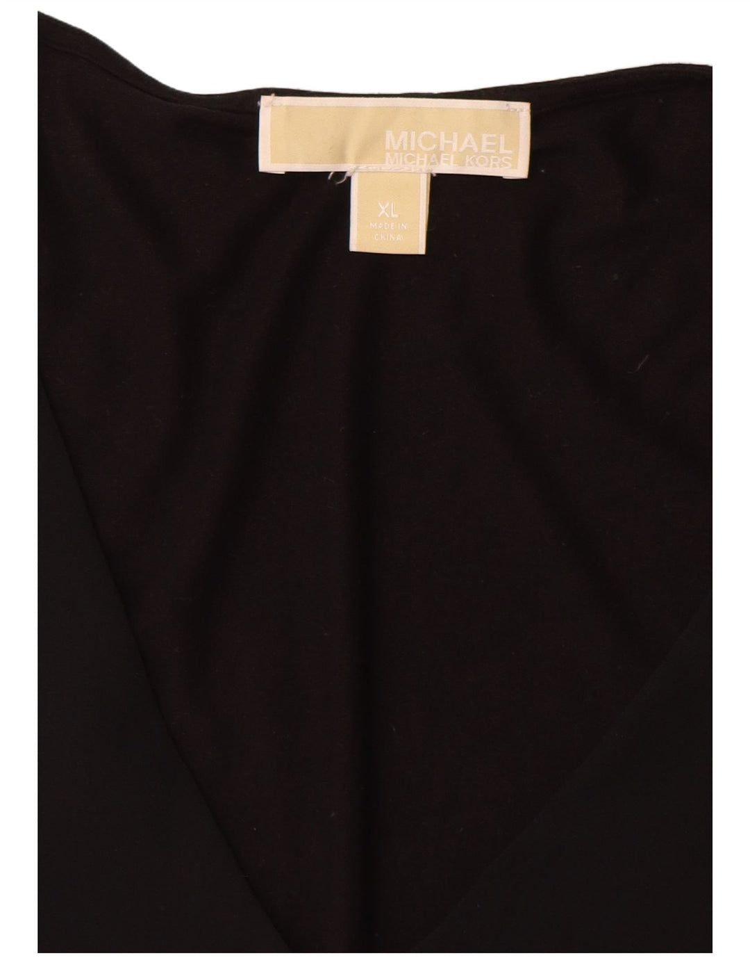 MICHAEL KORS Top feminino manga 3/4 UK 18 XL preto sintético