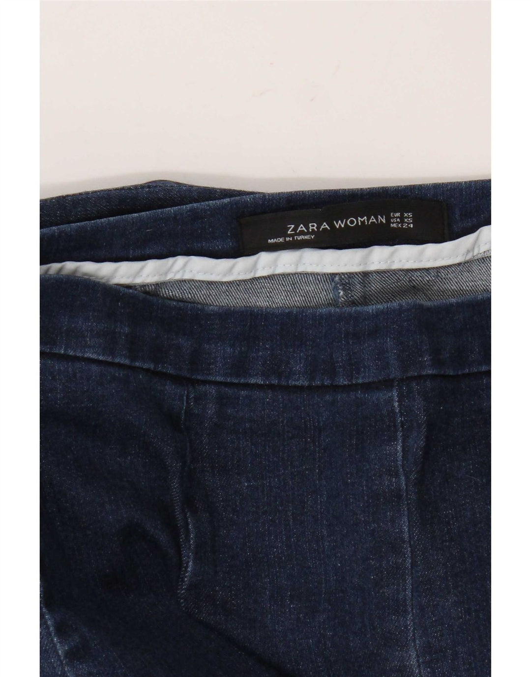 Zara Jeans feminino queimado XS W24 L29 azul marinho