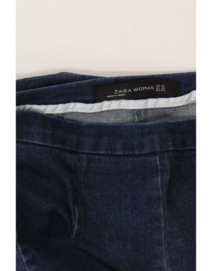 Zara Jeans feminino queimado XS W24 L29 azul marinho