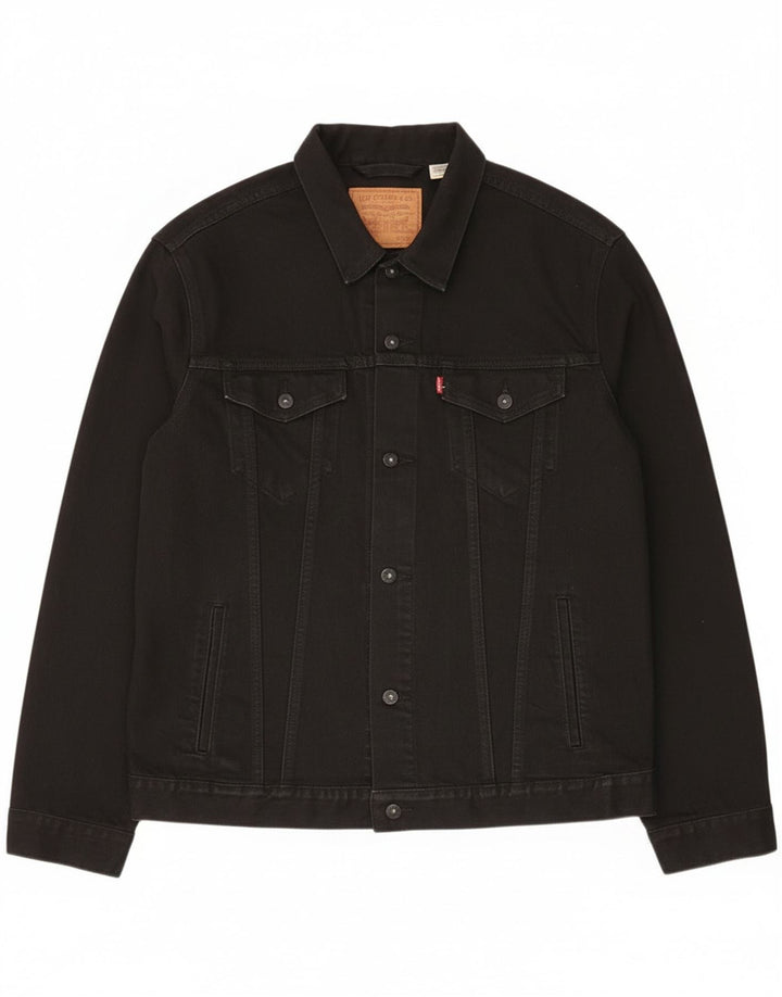 Jaqueta jeans masculina Levi's UK 44 2XL algodão preto