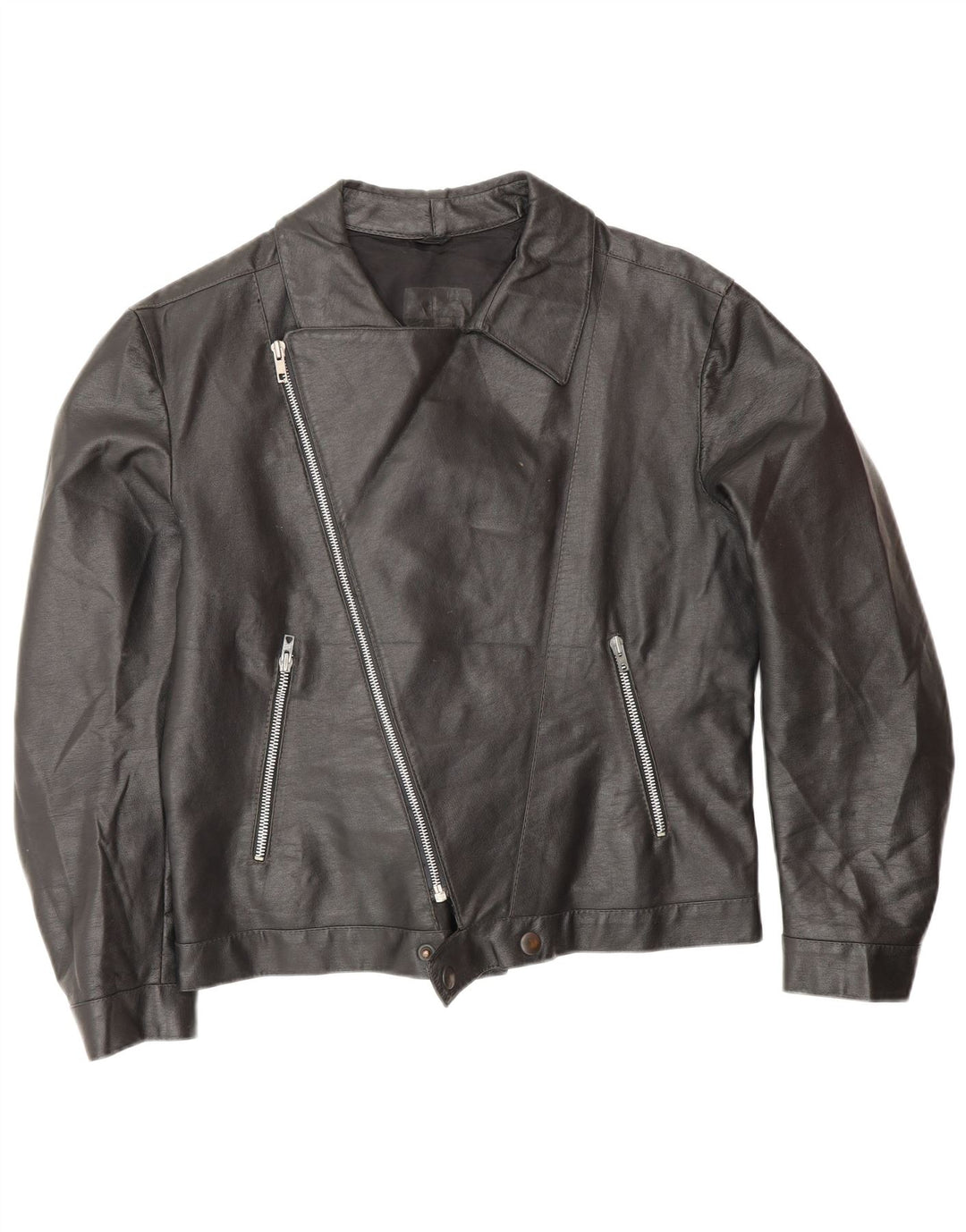 Jaqueta masculina vintage de couro para motociclista UK 38 média preta