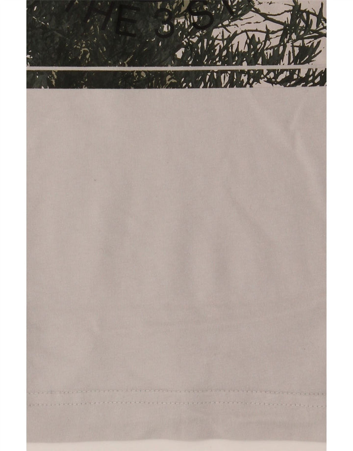 Adidas Mens Graphic T-Shirt Top Pequeno Algodão Branco