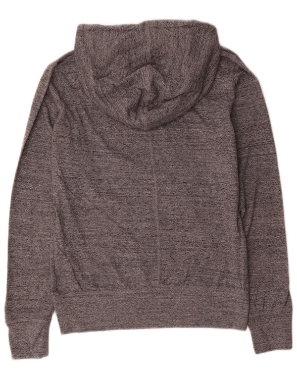 Jumper com capuz gráfico feminino Nike UK 14 algodão manchado cinza médio